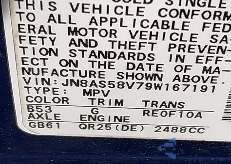 2009 Nissan Rogue Sl from USA, damaged, VIN JN8AS58V79W167191